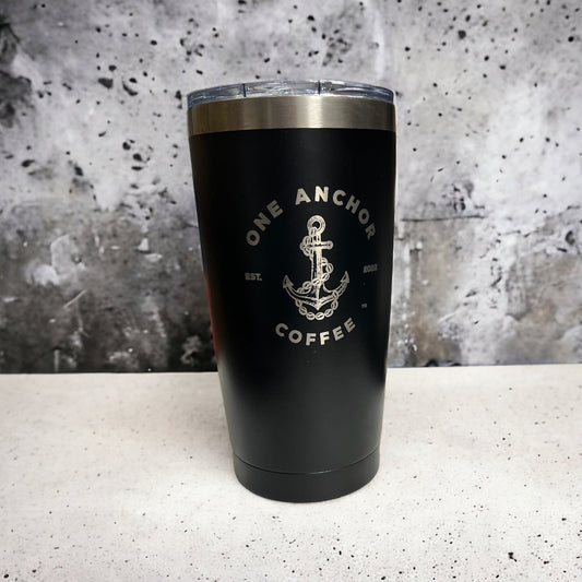 20oz One Anchor Premium Stainless Steel Coffee Tumbler with Dual Lids & Eco Straws